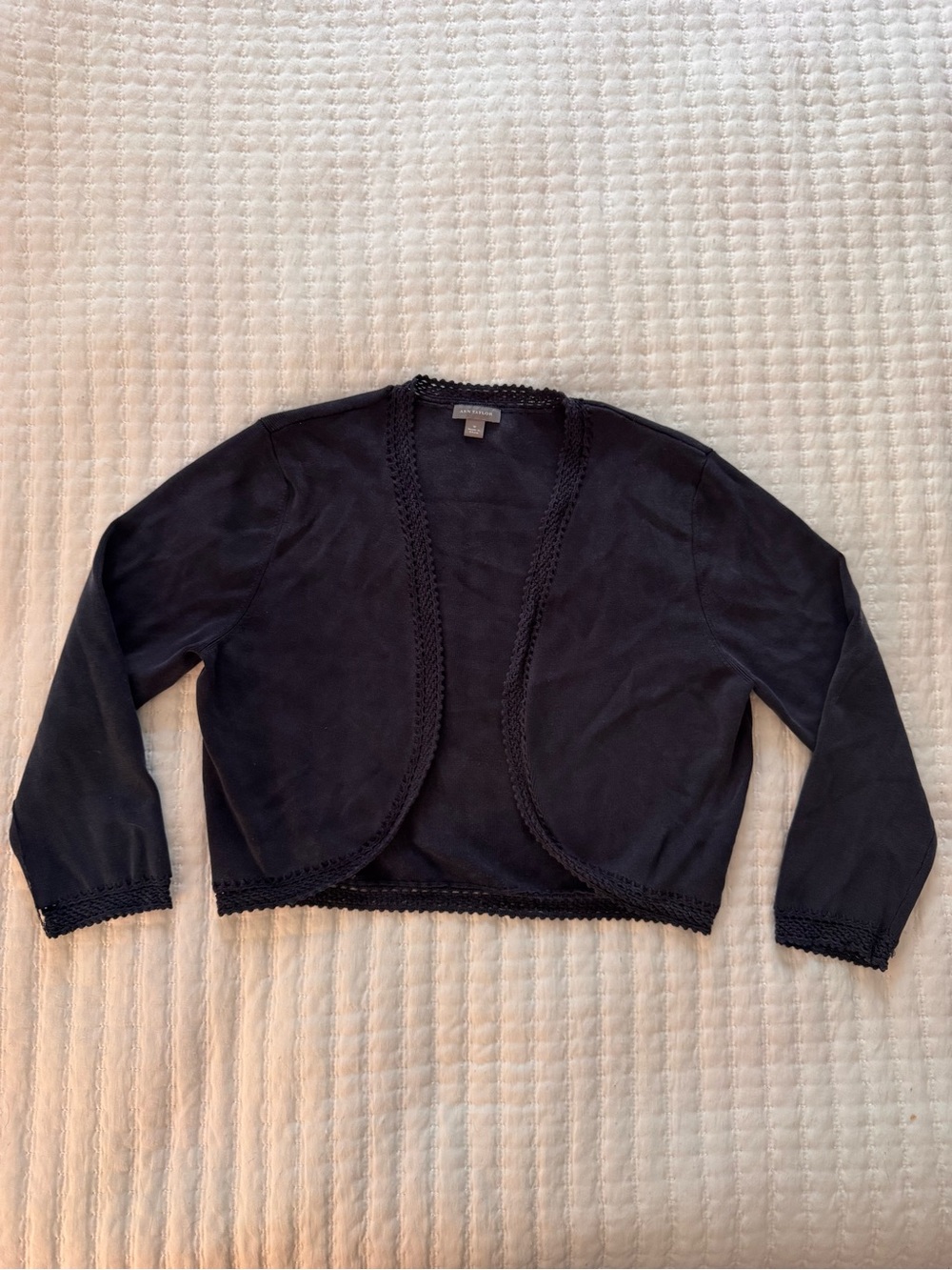 Ann Taylor navy open-front cropped bolero cardigan - Size M